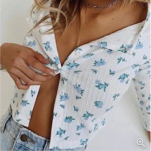 Princess Polly Women's White and Blue Cardigan